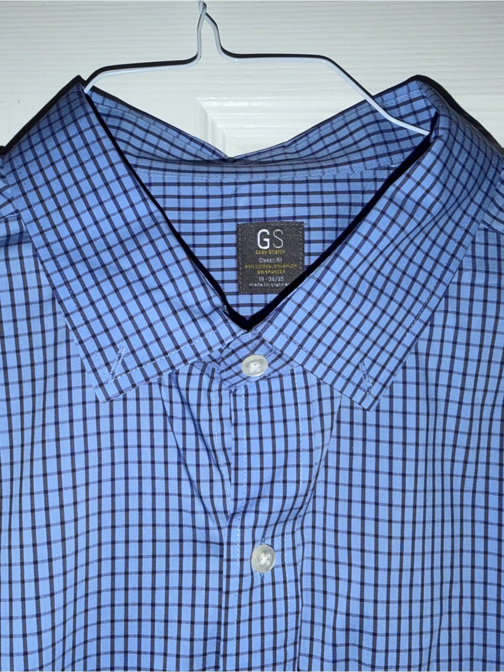 GS Men’s Light Blue Checked Dress Shirt